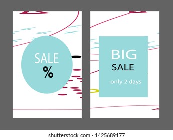 Creative Sale headers or banners with discount offer.Design for seasonal clearance.Art posters