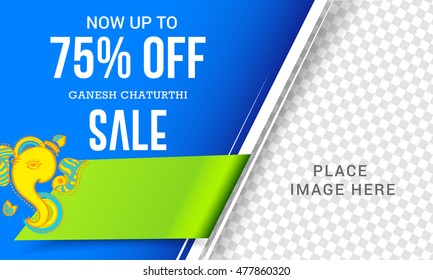 Creative sale poster or sale banner for festival of ganesh chaturthi celebration.