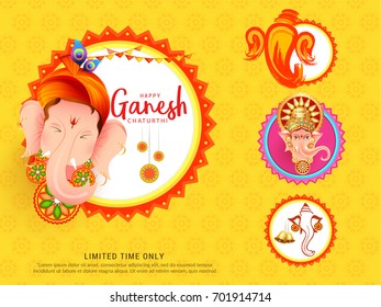 Creative Sale Poster Or Sale Banner For Festival Of Ganesh Chaturthi Celebration.