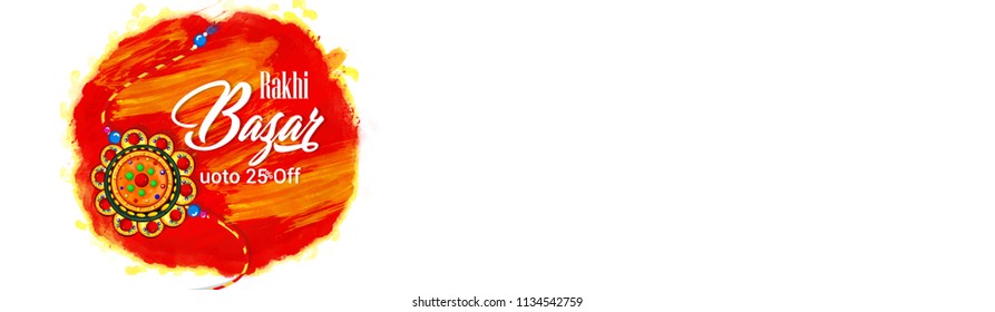 creative sale and promotion banner poster for Raksha Bandhan, 
Rakhi, with nice and creative design illustration, Rakhi Offer or Raksha Bandhan Discount Offer.