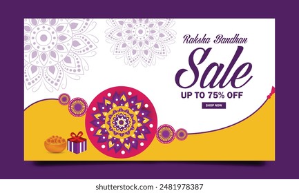Creative sale and promotion banner poster for Raksha Bandhan, Rakhi, with nice and creative design illustration, Rakhi Offer or Raksha Bandhan Discount Offer
