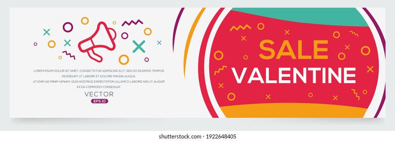 Creative (sale valentine) text written in speech bubble ,Vector illustration.