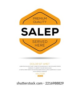 Creative (Salep) drink, Salep sticker, vector illustration.