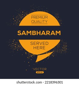Kreatives (Sambharam) Getränk, Sambharam-Aufkleber, Vektorgrafik.