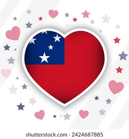Creative Samoa Flag Heart Icon