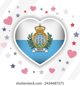 Creative San Marino Flag Heart Icon