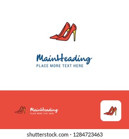 Creative Sandals Logo Design. Flat color Logo place for Tagline. Vector Illustration