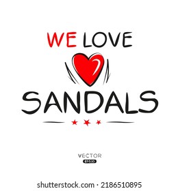 Texto creativo (Sandals), se puede usar para pegatinas y etiquetas, camisetas, invitaciones, ilustración vectorial.