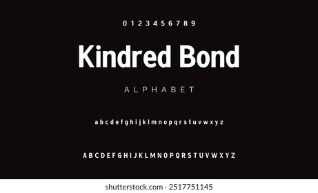 Creative sans serif alphabet ligature display font vector. Modern typography style illustration