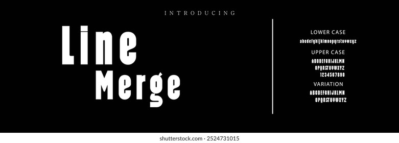 Creative sans serif alphabet ligature display font vector. Modern typography style illustration
