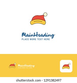 Creative Santa clause cap Logo Design. Flat color Logo place for Tagline. Vector Illustration