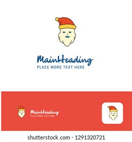 Creative Santa clause Logo Design. Flat color Logo place for Tagline. Vector Illustration