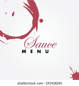 Creative sauce menu with stains for restaurant business