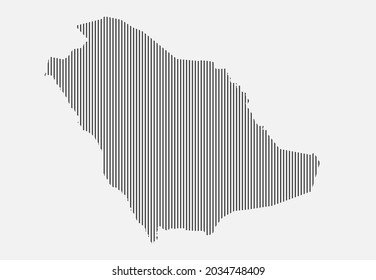 Creative Saudi Arabia map template from black diagonal lines isolated on background. Asia country for pattern, design, illustration, backdrop. Geographic concept outline of the vector map Saudi Arabia