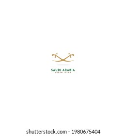 Creative Saudi Arabia sword icon logo design vector illustration