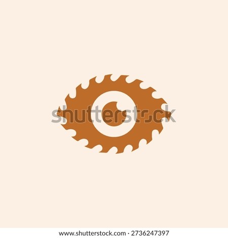 Creative Saw Blade Eye Logo or Minimalist Circular Icon for Woodworking, Vision, and Carpentry Brands