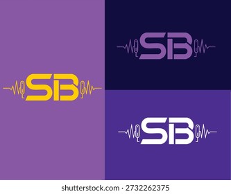 Kreatives SB-Alphabet-Logo mit digitalen Klangwellenelementen für Radiosender, Rundfunknetz, Podcast-Studio und visuelle Identität der Unterhaltungsindustrie.