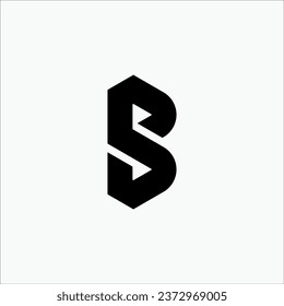Creative SB or BS initial flat monogram modern brand unique logo design