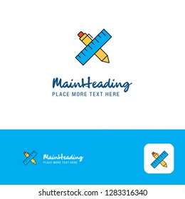 Creative Scale and pen  Logo Design. Flat color Logo place for Tagline. Vector Illustration