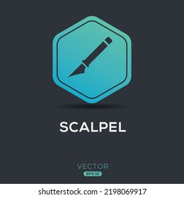 Icono creativo (Scalpel), signo vector.