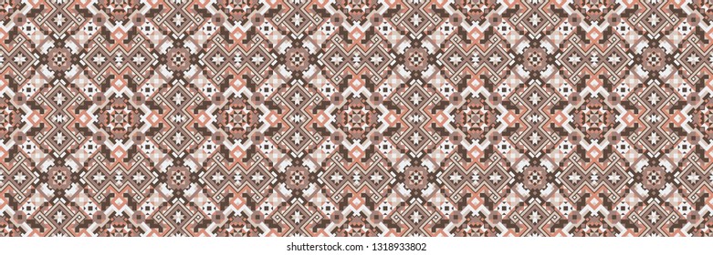 Creative scandinavian vector seamless pattern. Folklore geometric tile. Barbarian ornament. Modern aztec design.
