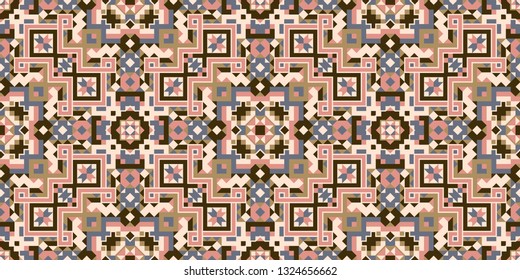 Creative scandinavian vector seamless pattern. Folklore geometric tile. Barbarian ornament. Modern aztec design.