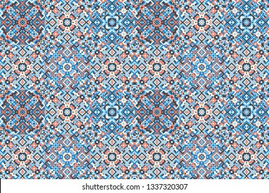 Creative scandinavian vector seamless pattern. Folklore geometric tile. Barbarian ornament. Modern aztec design.