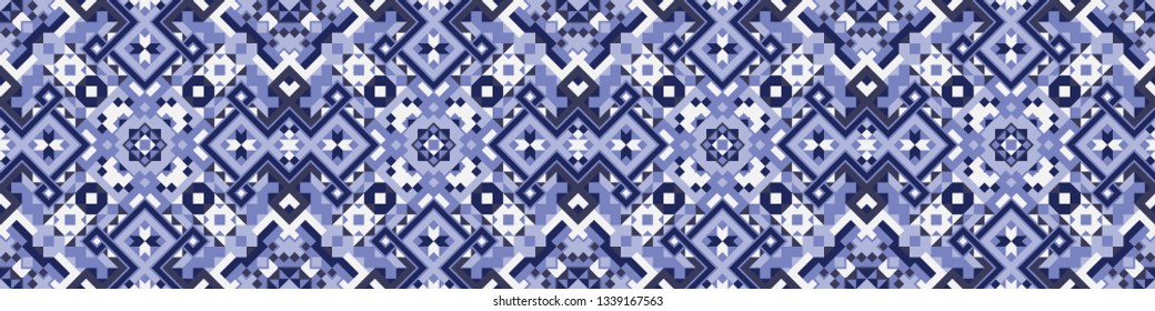 Creative scandinavian vector seamless pattern. Folklore geometric tile. Barbarian ornament. Modern aztec design.
