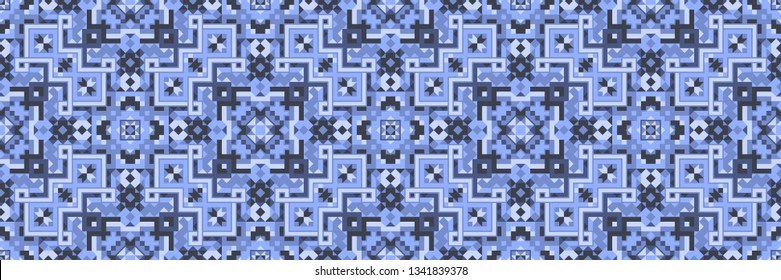 Creative scandinavian vector seamless pattern. Folklore geometric tile. Barbarian ornament. Modern aztec design.