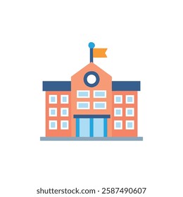 Creative School Building Illustration Icon