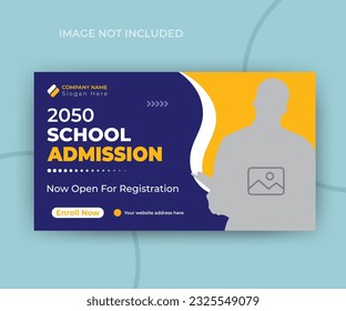 Creative school education admission youtube video thumbnail and web banner template design