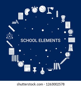 Creative School Elements icon Background