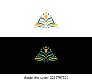 Creative School University Education Logo Design With Star Symbol Template Vector illustration.