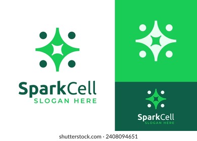 Creative Science Division Cell Spark Genetic Protein Logo Design Template