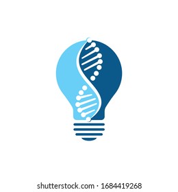 Creative Science genetics vector logo design. Biotechnology genome chromosome.