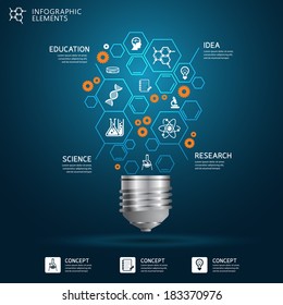 Creative Science Light Bulb Abstract Infographic Design Template