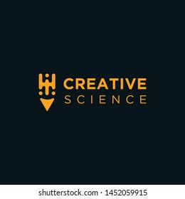 creative science pencil and data logo. This logo incorporate with data and pencil. it will be suitable for creative and science related.