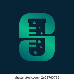 Creative Science Symbol with Stylized S and Lab Beaker