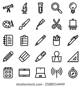 Creative and Scientific Exploration icon set