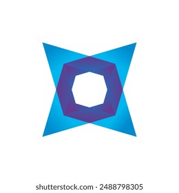 Logotipo científico creativo con combinación de color degradado.