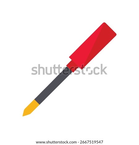 Creative scriber tool illustration ideal for metalworking engineering marking and precision design projects Vector illustration on white background.