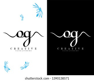 creative script font letter og, go logo design template vector