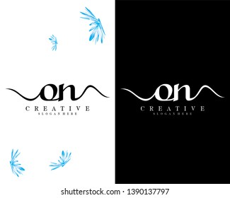 creative script font on, no letter logo design template vector