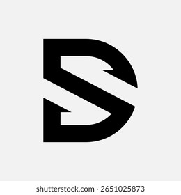 Design de logotipo inicial de SD criativo com estilo mínimo moderno, perfeito para identidade de marca e de negócios.
