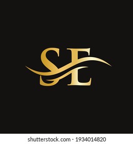 Creative SE letter with luxury concept. Modern SE Logo Design for business and company identity