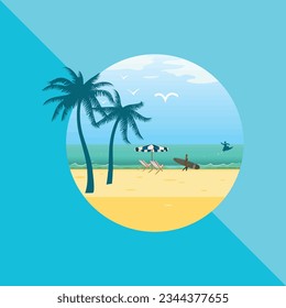 Creative Sea Beach Scenery, Vacation Scenery.