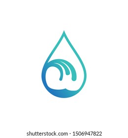 Creative sea wave water logo template