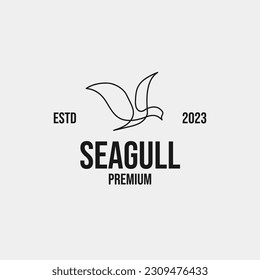 Creative seagull bird logo design concept illustration idea