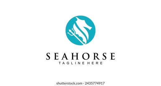 Creative seahorse logo design with unique concept| premium vector
