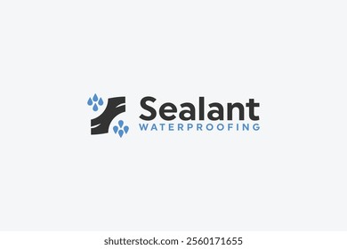 creative sealant waterproofing symbol logo vector design template with bold, flat and modern styles